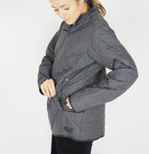 Womens Jack Wolfskin Madison Quilted 5009071 Dark Steel Zip Up Stormlock Jacket
